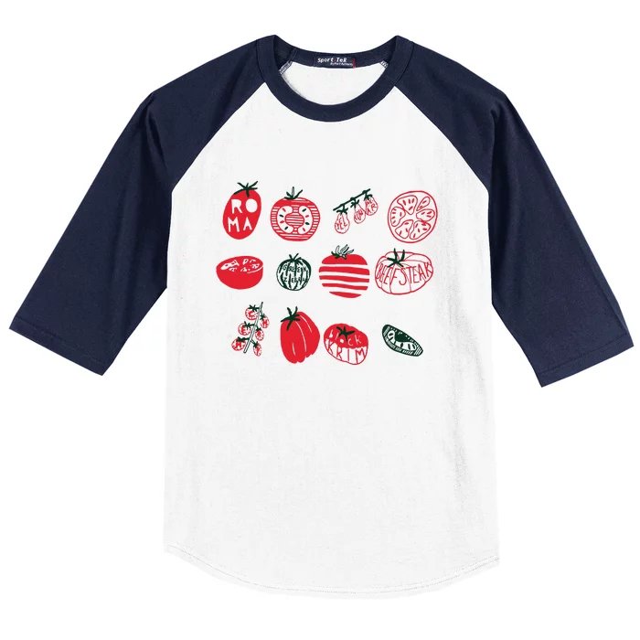 Tomato Shirts Foodie Gardening Gift Baseball Sleeve Shirt