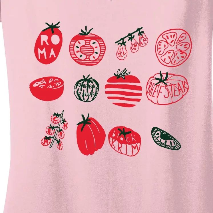 Tomato Shirts Foodie Gardening Gift Women's V-Neck T-Shirt