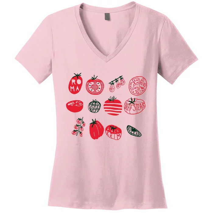 Tomato Shirts Foodie Gardening Gift Women's V-Neck T-Shirt