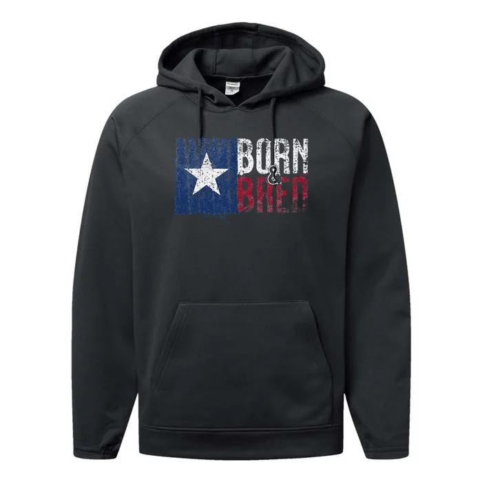 Texas State Flag Pride Born & Bred Native Home Performance Fleece Hoodie