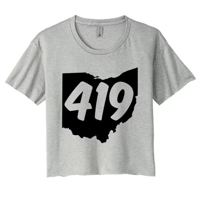 Toledo Sandusky Field 419 Area Code Ohio Cute Gift Women's Crop Top Tee