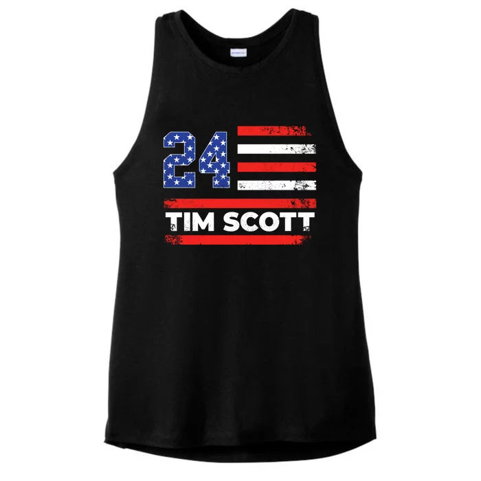 Tim Scott 2024 For President Ladies Tri-Blend Wicking Tank