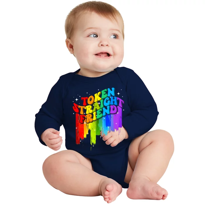 Token Straight Friend Proud Ally LGBT LGBTQ Pride Month Baby Long Sleeve Bodysuit