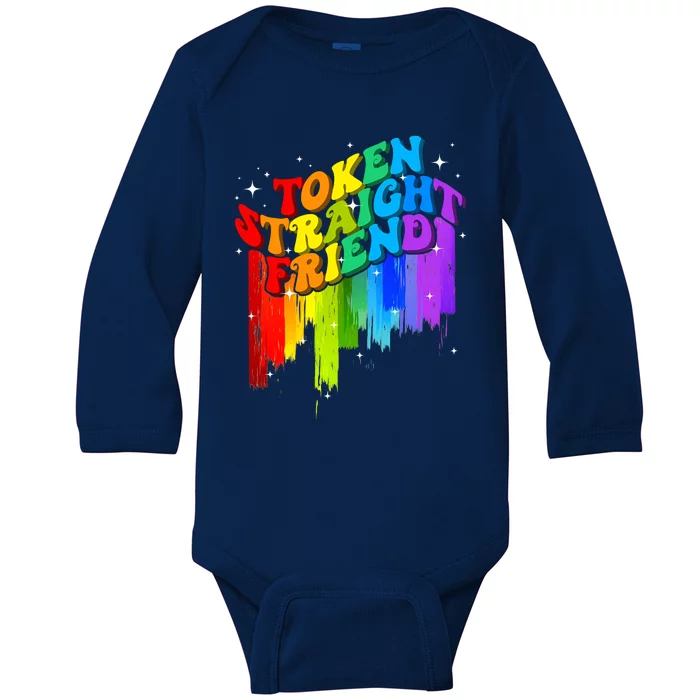 Token Straight Friend Proud Ally LGBT LGBTQ Pride Month Baby Long Sleeve Bodysuit