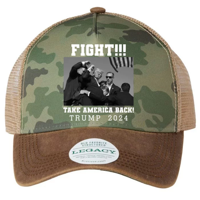 Trump Shot Fight For America Take America Back Trump 2024 Legacy Tie Dye Trucker Hat