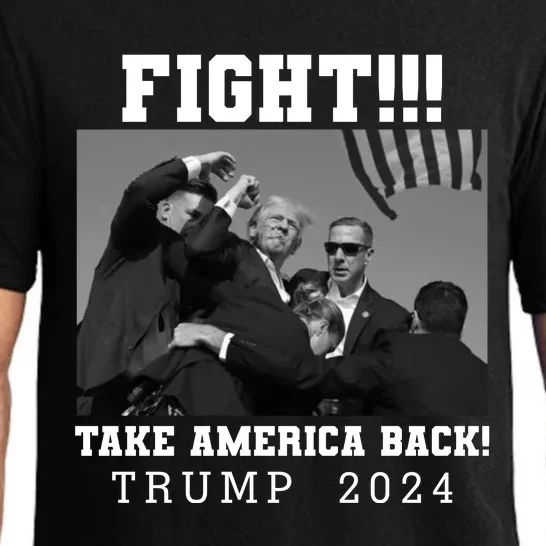 Trump Shot Fight For America Take America Back Trump 2024 Pajama Set