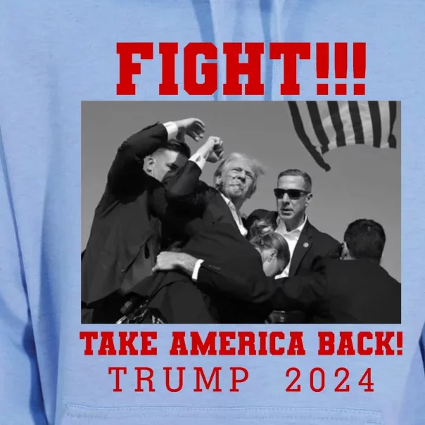 Trump Shot Fight For America Take America Back Trump 2024 Unisex Surf Hoodie