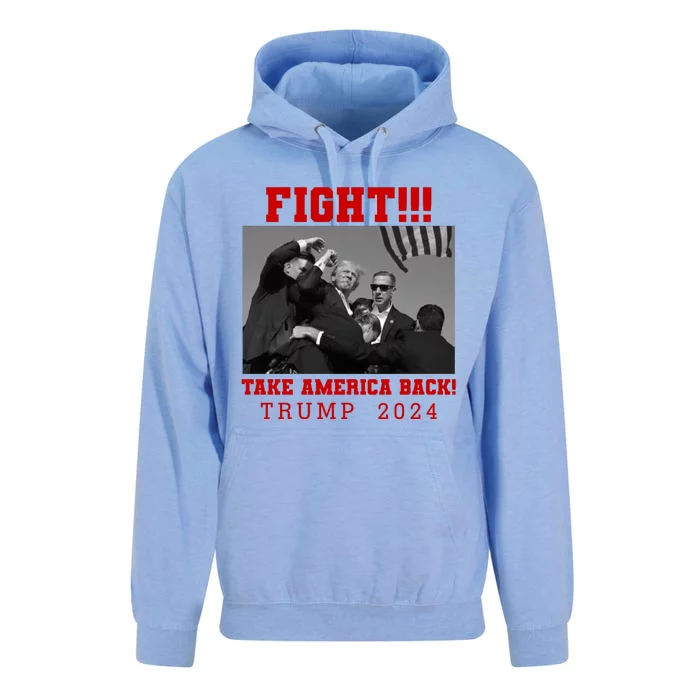 Trump Shot Fight For America Take America Back Trump 2024 Unisex Surf Hoodie