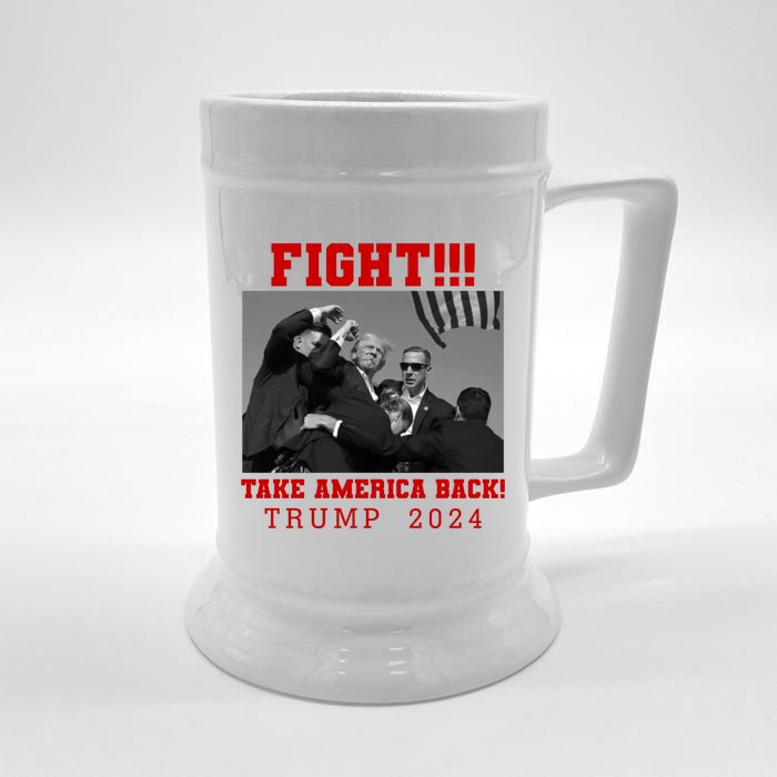 Trump Shot Fight For America Take America Back Trump 2024 Front & Back Beer Stein