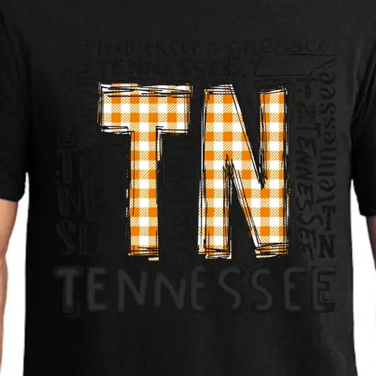 Tennessee State Flag Orange Plaid TN Pajama Set