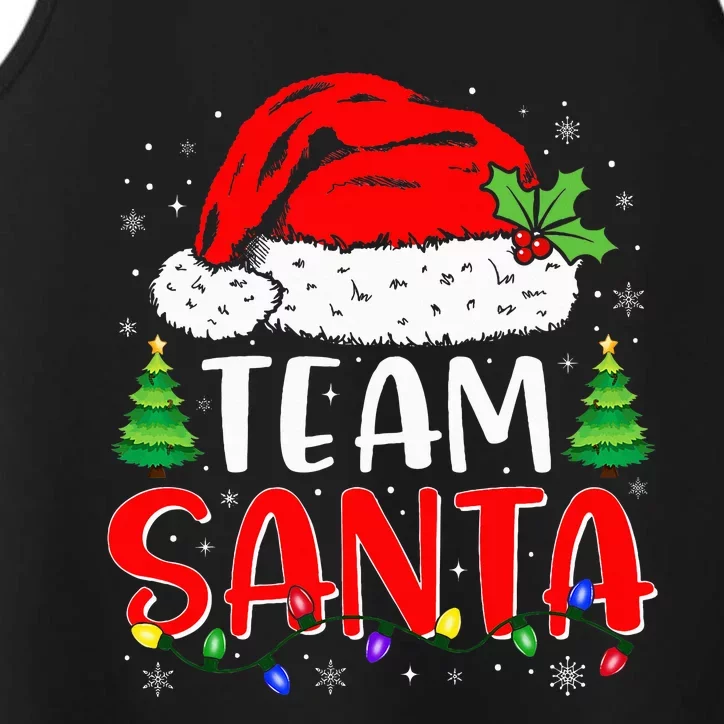 Team Santa Funny Christmas Lights Family Pajamas Matching Performance Tank