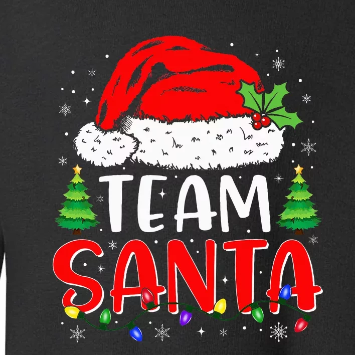 Team Santa Funny Christmas Lights Family Pajamas Matching Toddler Sweatshirt