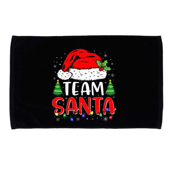 Team Santa Funny Christmas Lights Family Pajamas Matching Microfiber Hand Towel