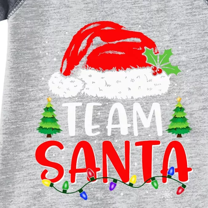 Team Santa Funny Christmas Lights Family Pajamas Matching Infant Baby Jersey Bodysuit