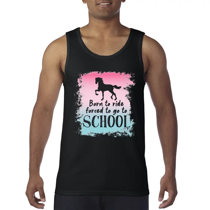 To School For Horseback Riding Horse funny Tank Top