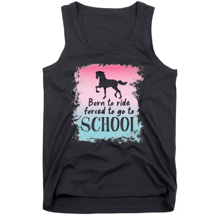 To School For Horseback Riding Horse funny Tank Top