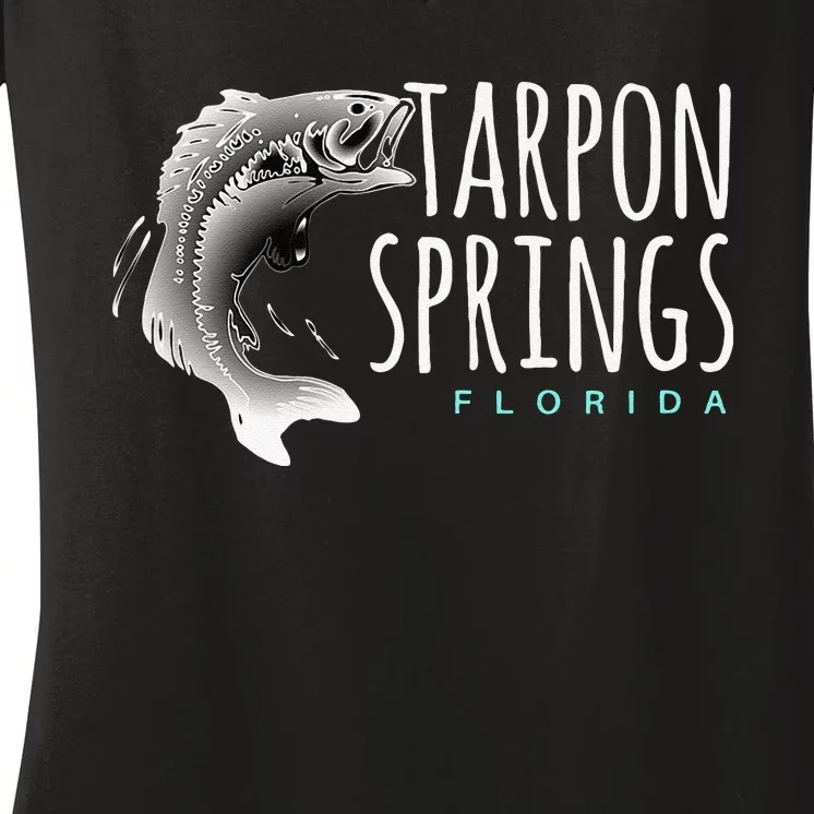 Tarpon Springs Fla. Florida Fishing Tarpon Women's V-Neck T-Shirt