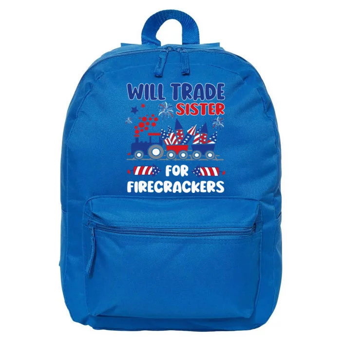 Trade Sister For Firecrackers Funny 4th Of July 16 in Basic Backpack