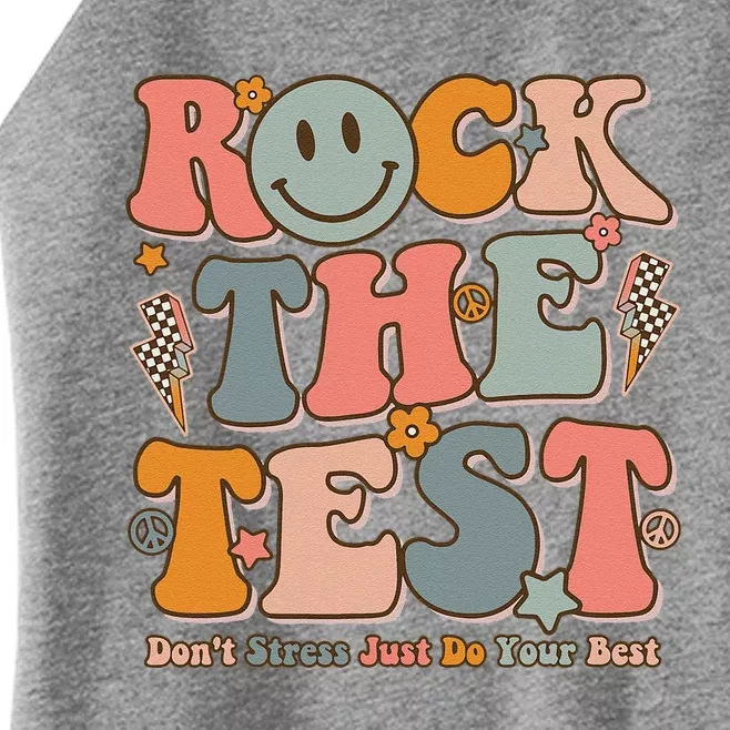 Testing Shirts For Teachers Test Day Teacher Rock The Test Women’s Perfect Tri Rocker Tank