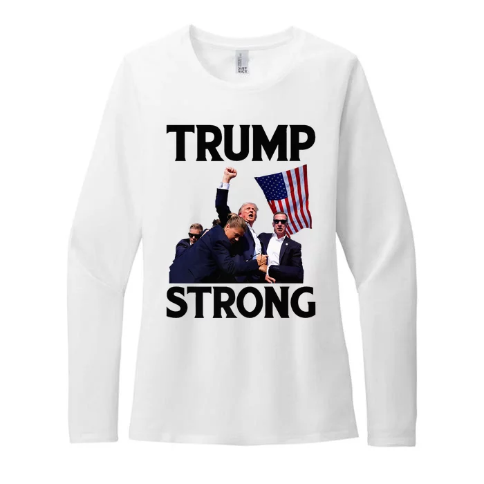 Trump Strong Fist Hand Us Vote Trump 2024 Survives Rally Womens CVC Long Sleeve Shirt