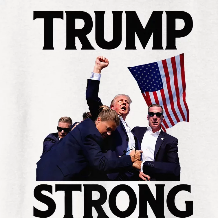 Trump Strong Fist Hand Us Vote Trump 2024 Survives Rally Women's Crop Top Tee