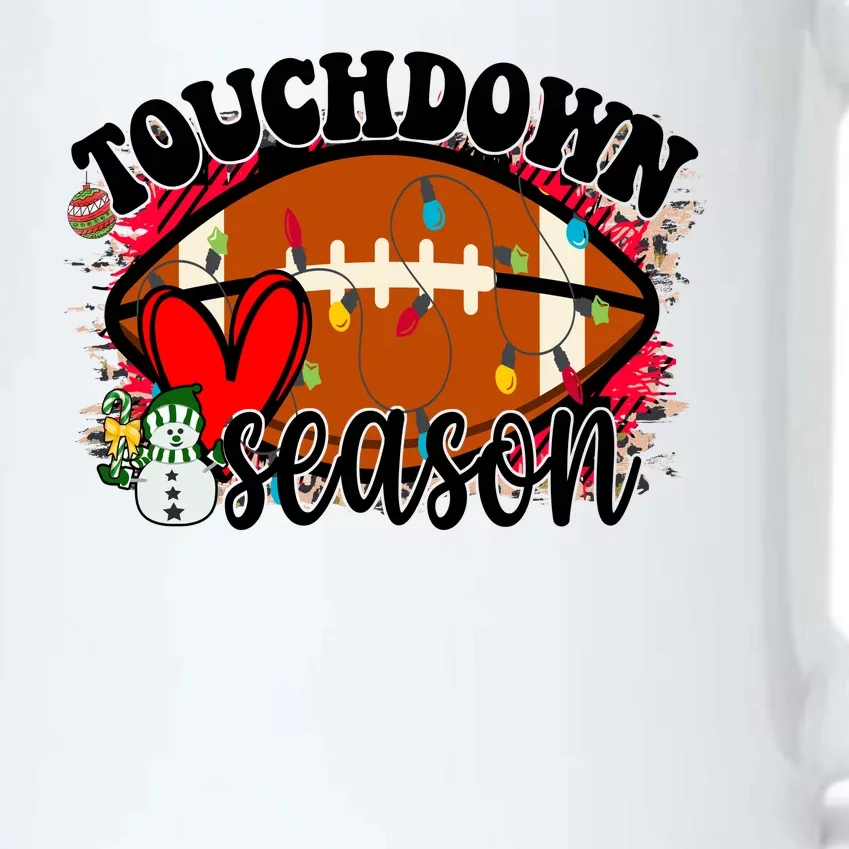 Touchdown Season Football Heart Christmas Black Color Changing Mug