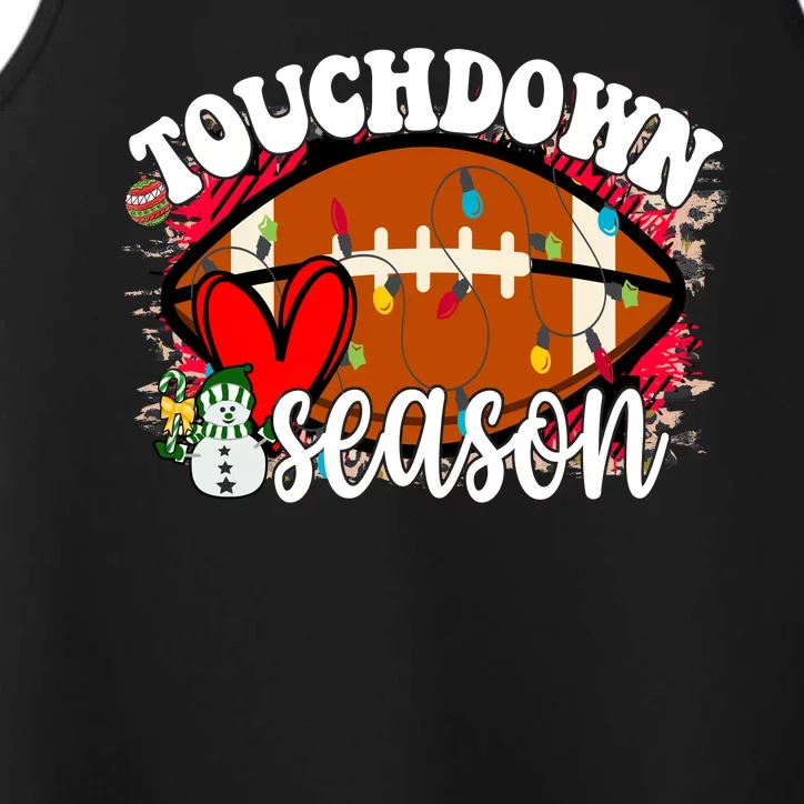 Touchdown Season Football Heart Christmas Performance Tank