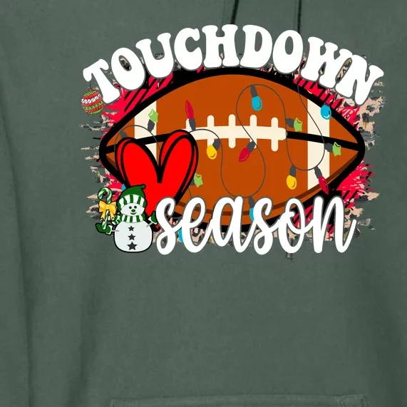 Touchdown Season Football Heart Christmas Premium Hoodie