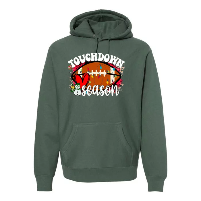 Touchdown Season Football Heart Christmas Premium Hoodie