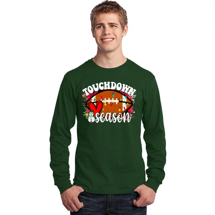 Touchdown Season Football Heart Christmas Tall Long Sleeve T-Shirt