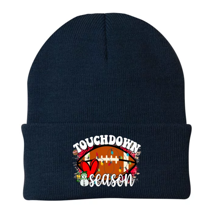 Touchdown Season Football Heart Christmas Knit Cap Winter Beanie