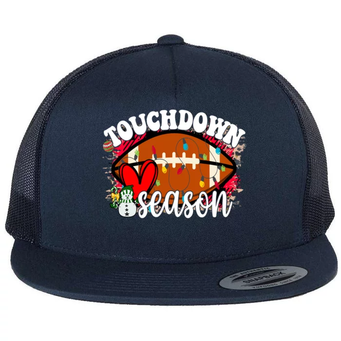 Touchdown Season Football Heart Christmas Flat Bill Trucker Hat