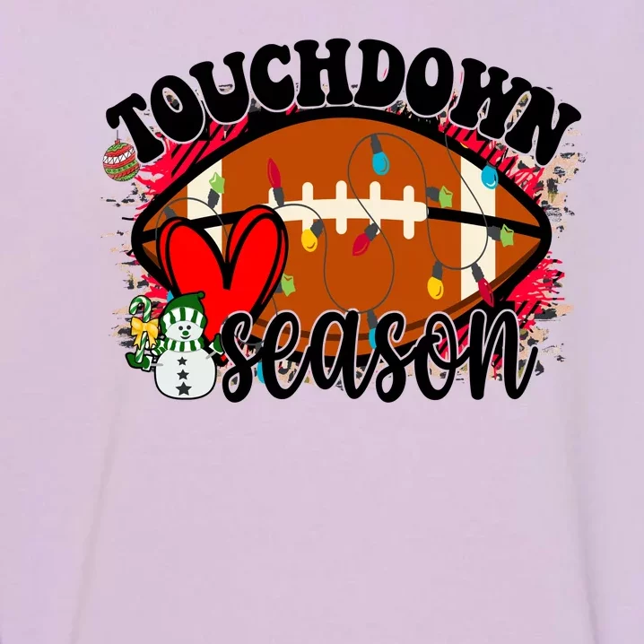 Touchdown Season Football Heart Christmas Garment-Dyed Sweatshirt