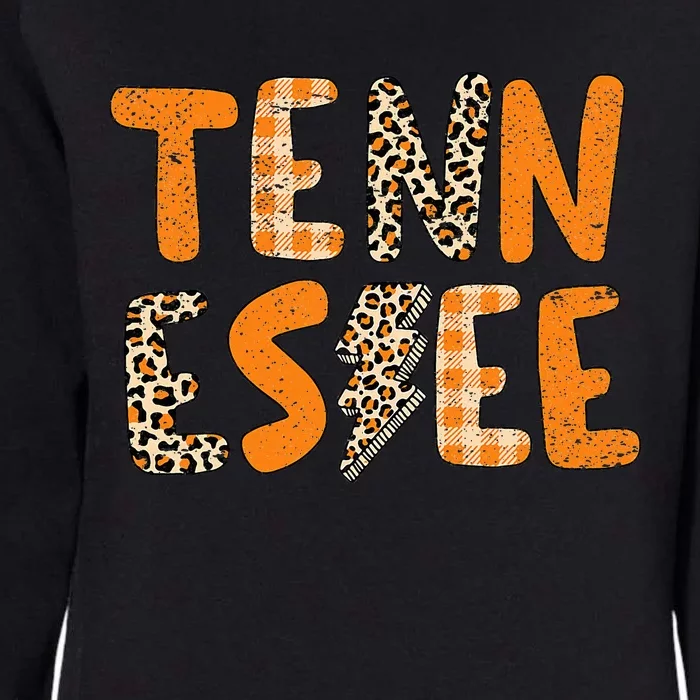 Tennessee State Flag Orange Plaid Leopard Print Souvenir Womens California Wash Sweatshirt