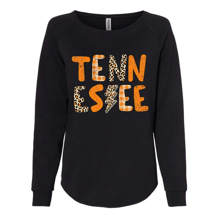 Tennessee State Flag Orange Plaid Leopard Print Souvenir Womens California Wash Sweatshirt