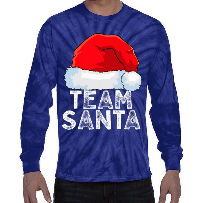 Team Santa Family Tradition Christmas Squad Matching Pajamas Tie-Dye Long Sleeve Shirt