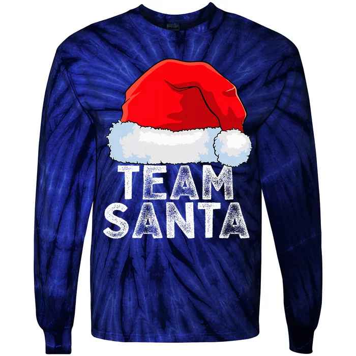 Team Santa Family Tradition Christmas Squad Matching Pajamas Tie-Dye Long Sleeve Shirt