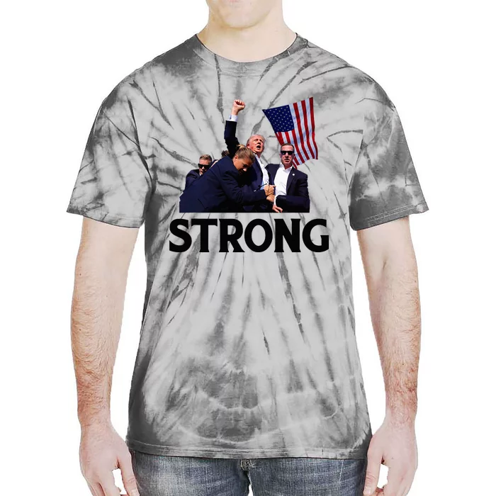 Trump Strong Fist Hand Us Vote Trump 2024 Survives Rally Tie-Dye T-Shirt