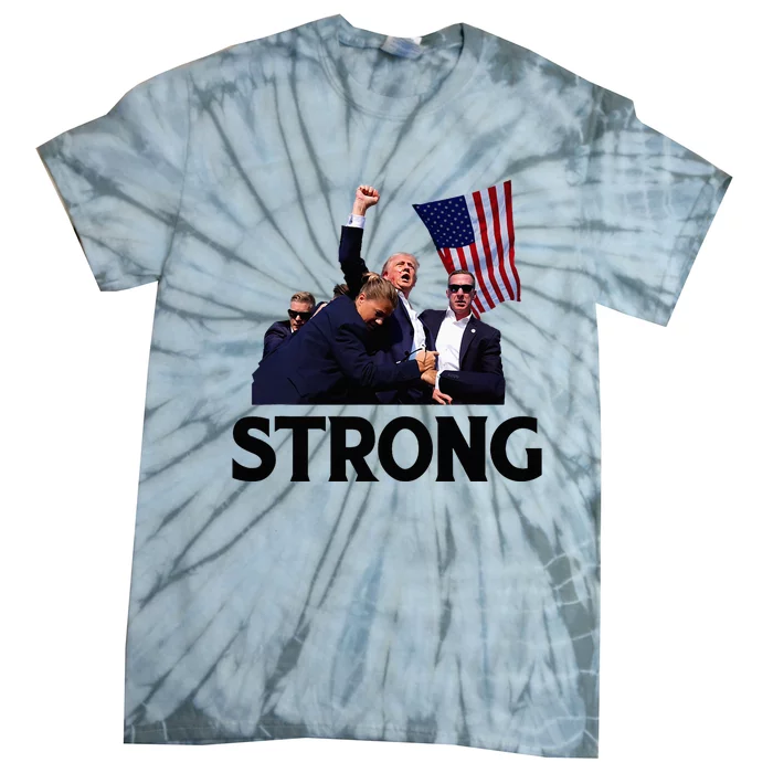 Trump Strong Fist Hand Us Vote Trump 2024 Survives Rally Tie-Dye T-Shirt