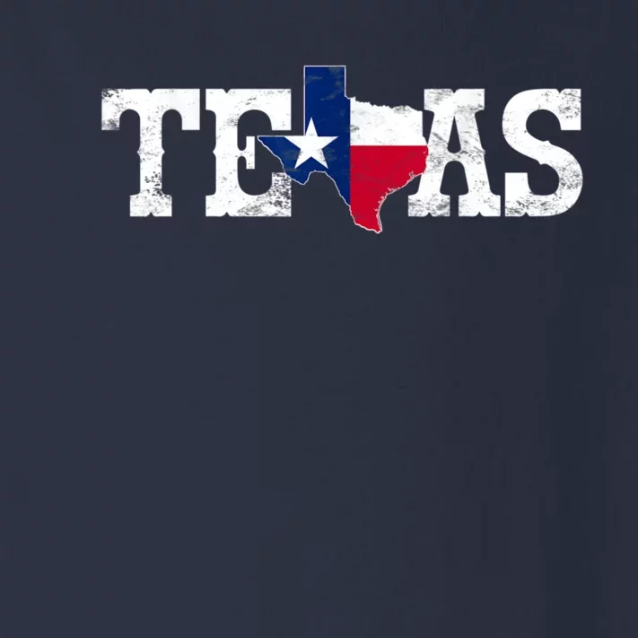 Texas Shaped Flag Grunge Distressed Texas Toddler Long Sleeve Shirt