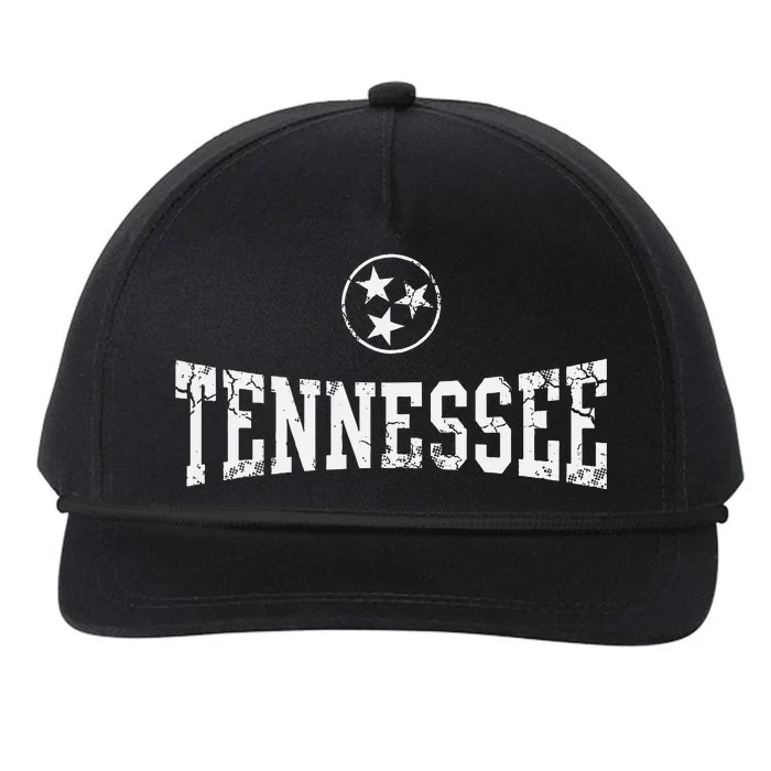 Tennessee State Flag Home Tennessean Distressed Orange Snapback Five-Panel Rope Hat