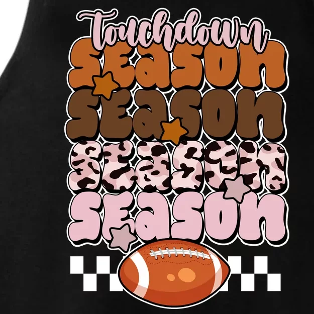 Touch Season Football Lover Cute Retro Ladies Tri-Blend Wicking Tank