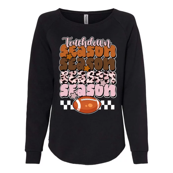 Touch Season Football Lover Cute Retro Womens California Wash Sweatshirt