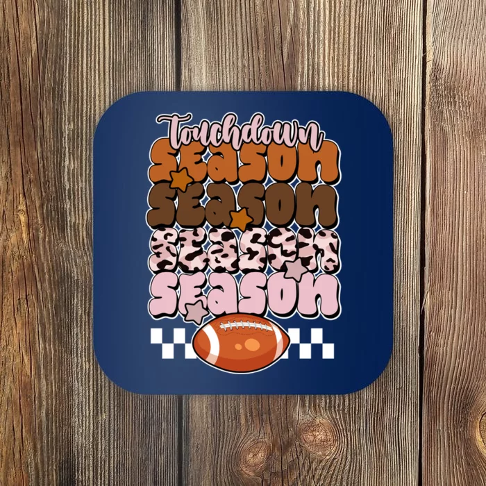 Touch Season Football Lover Cute Retro Coaster