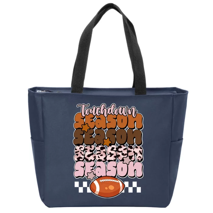 Touch Season Football Lover Cute Retro Zip Tote Bag