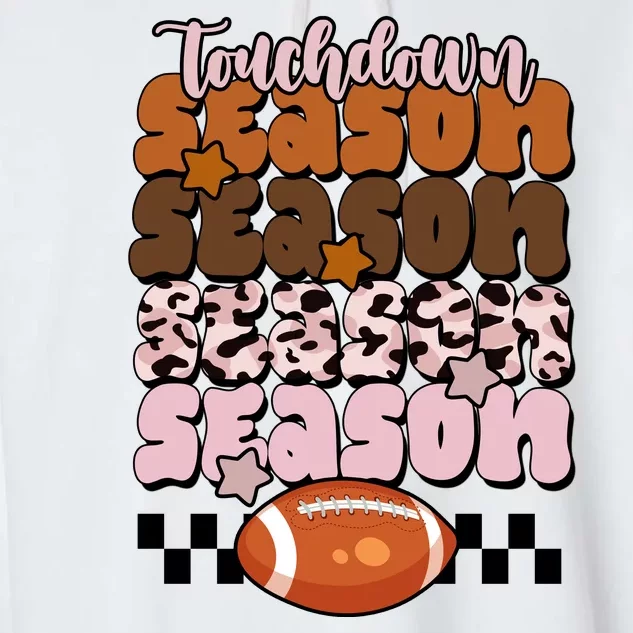 Touch Season Football Lover Cute Retro Garment-Dyed Fleece Hoodie