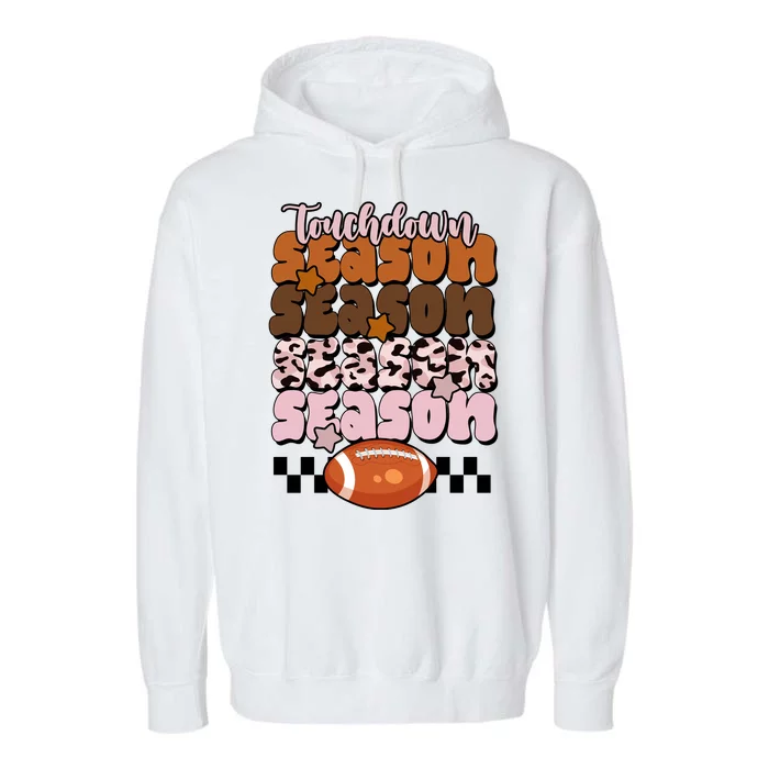 Touch Season Football Lover Cute Retro Garment-Dyed Fleece Hoodie