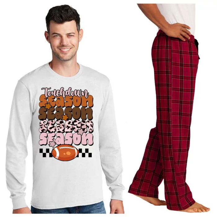 Touch Season Football Lover Cute Retro Long Sleeve Pajama Set