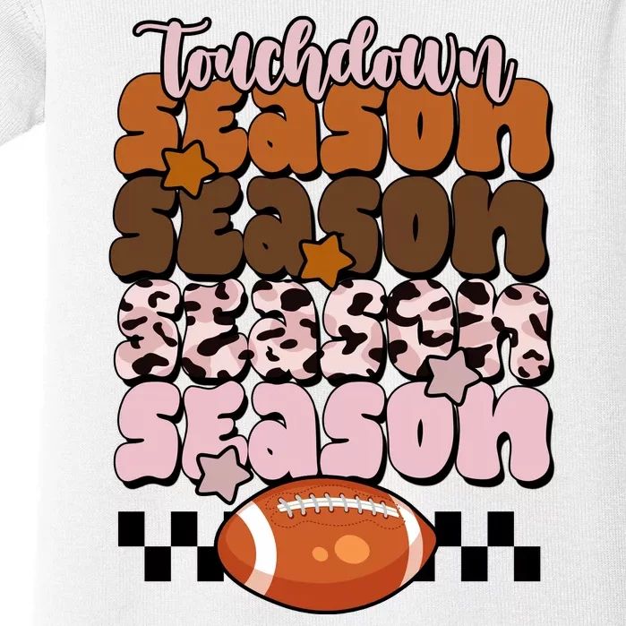 Touch Season Football Lover Cute Retro Baby Bodysuit