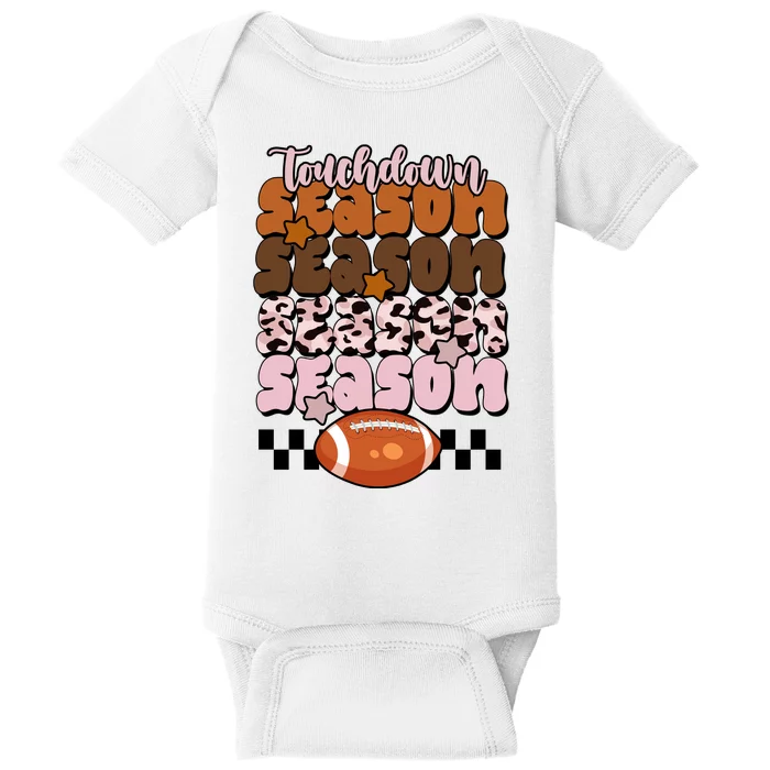 Touch Season Football Lover Cute Retro Baby Bodysuit